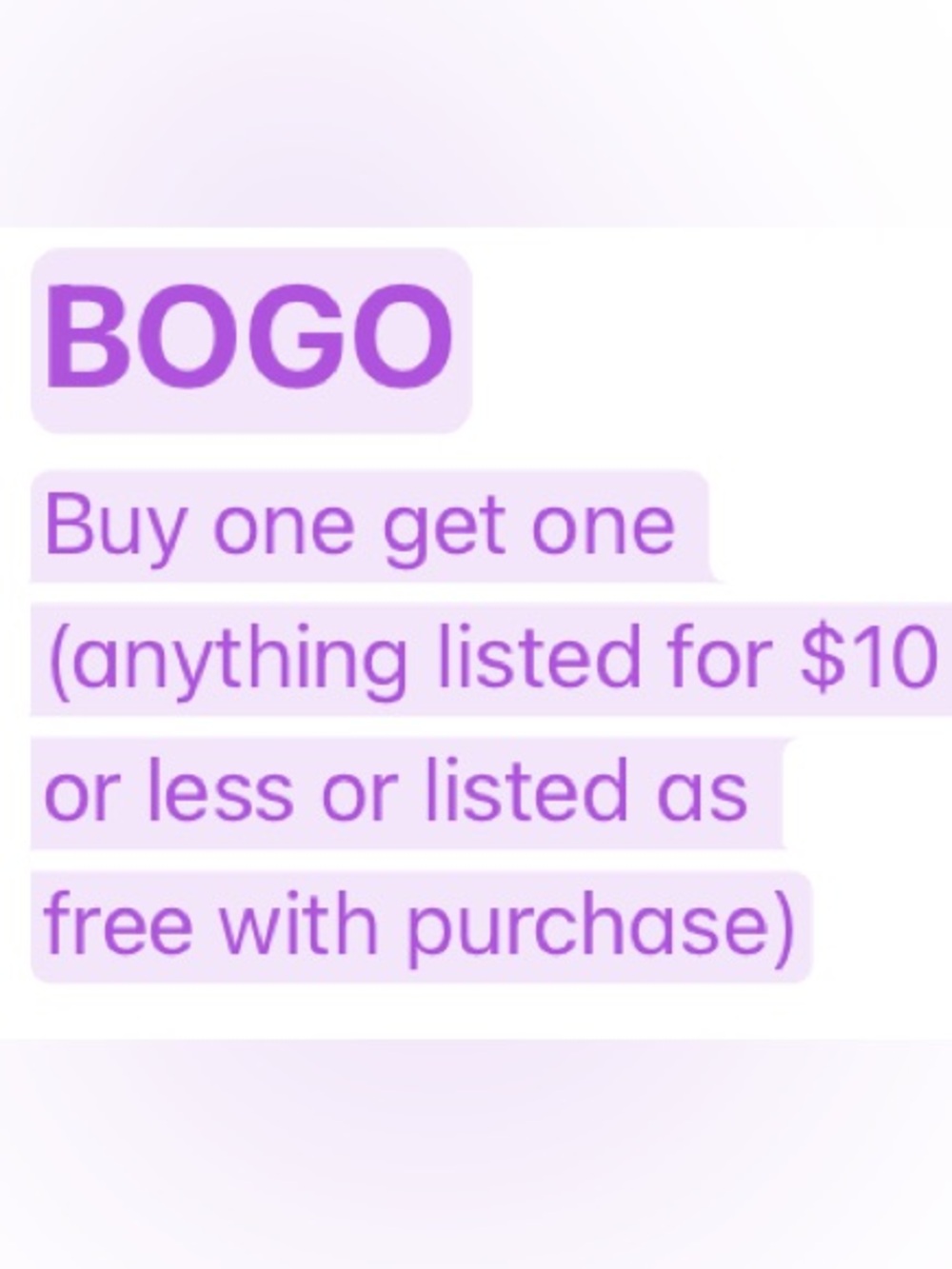 BOGO SALE